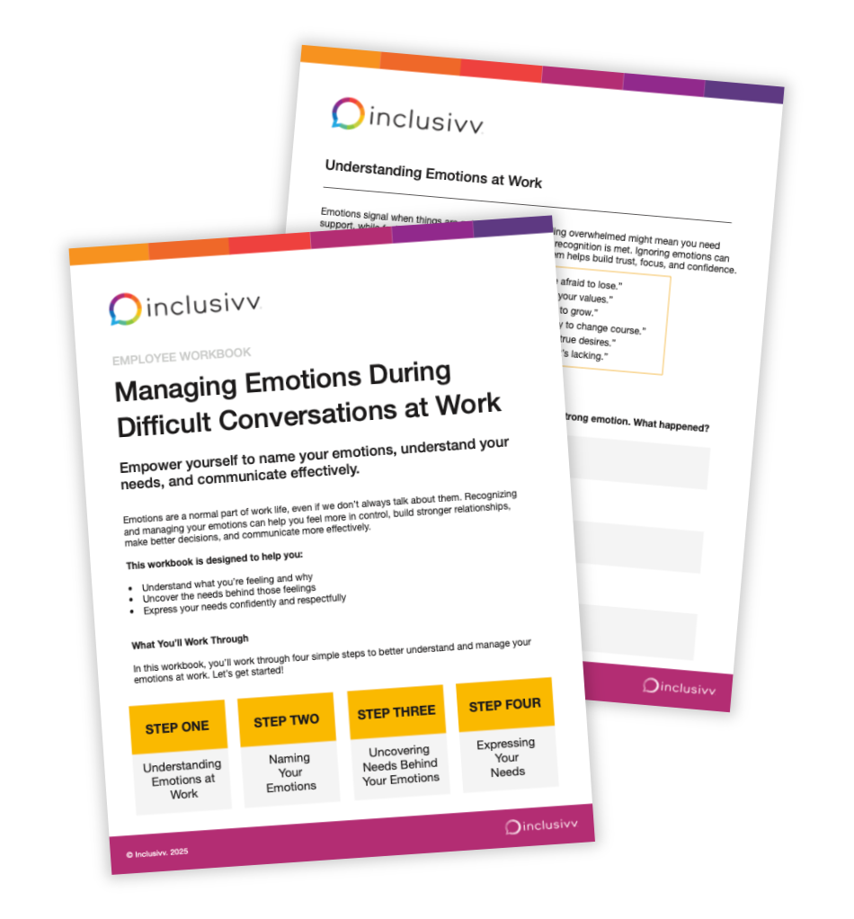 Managing Emotions During Difficult Conversations at Work Employee Workbook